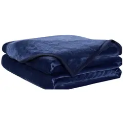 KARYTEX - Cobija Piel De Conejo Cama Doble Color Azul Oscuro