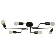 DESIGNERS LIGHTING - Lámpara De Techo 6 Luces E27 Negro Moderna
