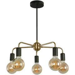 DESIGNERS LIGHTING - Lámpara De Techo 5 Luces E27 Negro Y Dorado Designers