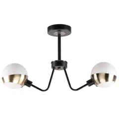 IKELITE - Lámpara De Techo 2 Luces Bronce Antiguo Vidrio Campana