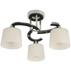 IKELITE - Lámpara De Techo 3 Luces E27 Negro Cromo Decorativa