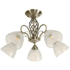 IKELITE - Lámpara De Techo Bronce Antiguo 5 Luces E27 Esculpida