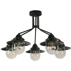 DESIGNERS LIGHTING - Lámpara De Techo 5 Luces E27 Negro Mate