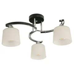 IKELITE - Lámpara De Techo 3 Luces E27 Cromo Negro