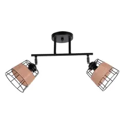 IKELITE - Lámpara De Techo 2 Luces E27 Negro Cromado