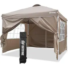 OUTFINE - Toldo de Patio con 4 Paredes Laterales Extraibles con Cremallera