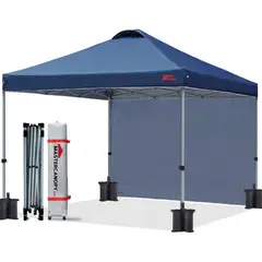 MASTERCANOPY - Toldo Plegable para Playa y Terraza con Pared Lateral