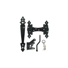 NUVO IRON - Juego de Herrajes Decorativos para Portón de Acero Negro