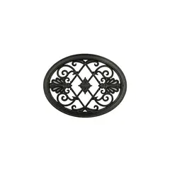 NUVO IRON - Inserto Decorativo Para Portón Oval Negro De Aluminio 33.02 x 43.18 cm