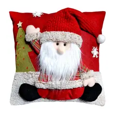 KAMUCHY - Cojín Navideño Aplique Papá Noel 43x43cm