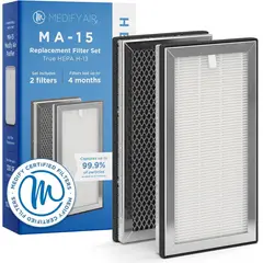 MEDIFY AIR - Filtro de Repuesto Genuino 3 En 1 con Prefiltro, H13 y Carbón Activado