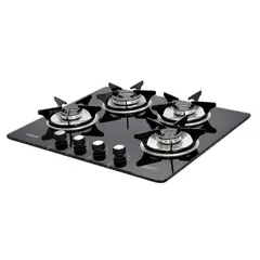 CONTINENTAL - Estufa de Empotrar Vidrio Templado Negro 5883 Gas Natural (60×51cm)