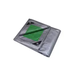 PROSOURCE - Lona de Alta Resistencia Plat/Verde de 8 Mil - 3.65 x 7.31 m