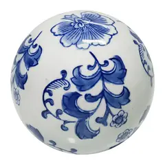 MARRES - ESFERA FLORES CERAMICA 10X10 cm AZUL HAN