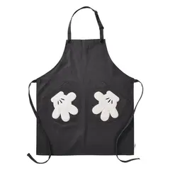 DISNEY - Home Delantal Ajustable con Bolsillos Algodón Negro/blanco
