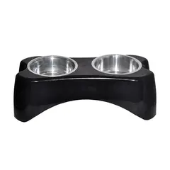 AM MASCOTAS - Comedero Para Perro Hueso Mediano Plato De Aluminio