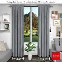 REGGIA - Set X 2 Cortinas Gris Oscuro 140X220 Cm C/U
