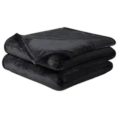 KARYTEX - Cobija Piel De Conejo Cama Doble Color Negro