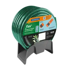 TRAMONTINA - Manguera Para Jardín Flex Verde 20 M Con Acoples Y Soporte