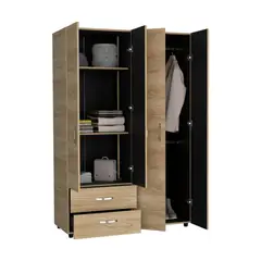 VIRTUAL MUEBLES - Closet Arkola 180x120cm Fresno Europeo Wengue