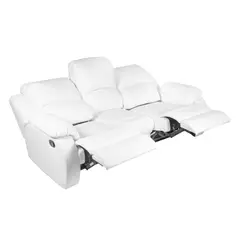 MUEBLES FIOTTI - Sofá Reclinable 3 Puestos 210x100x98 cm Blanco Wayland