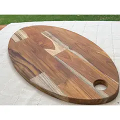 GENERICO - Tabla en Teca Ovalada Gran Formato 60x30x1.8