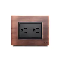 VETO - Toma Doble P/T Cobre Negro