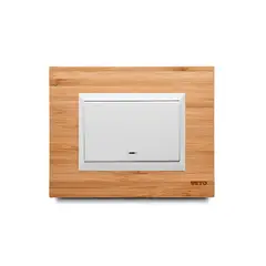 VETO - Interruptor Sencillo Bambú Blanco