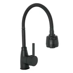 PAMO - Grifería Lavaplatos Negra Monocontrol Flexible
