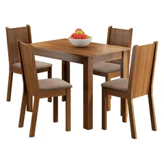MADESA - Juego de Comedor Rute con 4 Sillas Marrón/Beige