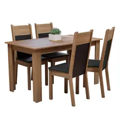 MADESA - Juego de Comedor Cali con 4 Sillas Marrón/negro