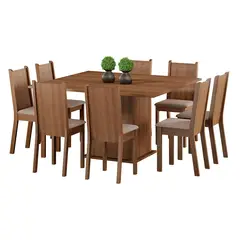 MADESA - Juego de Comedor Clarice con 8 Sillas Marrón/beige