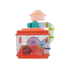 AM MASCOTAS - Jaula Hamster Completa Rueda Casa Fresa Comedero Bebedero