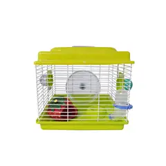 AM MASCOTAS - Jaula Hamster Sencilla Rueda Casa Fresa Comedero Bebedero