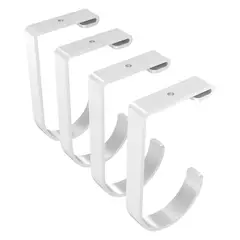 FLEXIMOUNTS - Set de Cuatro Ganchos Planos Blancos para Estanterías de Garaje con Alta Resistencia