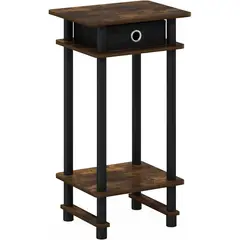 FURINNO - Mesita de Noche Alta Con Cajón de Contenedor
