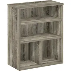 FURINNO - Biblioteca de Tres Niveles en Roble Francés para Espacios Modernos