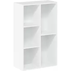 FURINNO - Biblioteca de Cinco Cubos en Blanco para Organización Versátil y Moderna