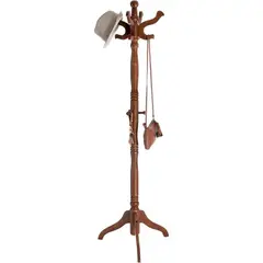 VASAGLE - Perchero de Madera Maciza con Once Ganchos para Entrada Elegante