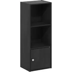 FURINNO - Biblioteca Compacta con Gabinete Inferior y Diseño Moderno en Color Oscuro