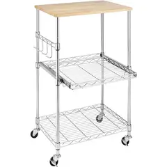 undefined - Carrito para Microondas de Madera y Cromo