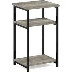 FURINNO - Mesa Auxiliar de 3 Niveles Con Estantes de Alm