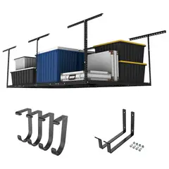 FLEXIMOUNTS - Rack de Techo para Garaje con Ganchos Integrados y Gran Capacidad de Carga
