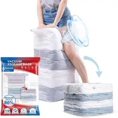 TAILI - Bolsa al Vacío en Cubo Jumbo Transparente para Ropa y Cama