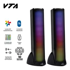 VTA PLUS - Parlante Para Escritorio RGB Gaming X 2 Und USB 10W