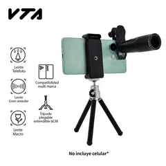 VTA PLUS - Set De Fotografía Smartphone Trípode 3 Tipos Lente