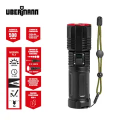 UBERMANN - Linterna Metálica Profesional 500M. Indicador De