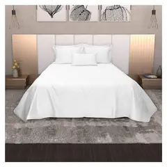 HOMETEX - Tendido Satin Gold Semidoble Blanco