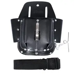 URREA - Cinturón Portaherramientas Cuero Vaqueta 5 Bolsillos