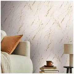 DECO DEPOT - Papel Colgadura Marmol Beige Brillant 53 cm X 10 M